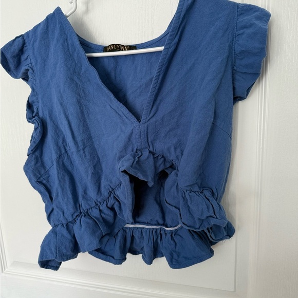 Fancyinn Blue Ruffled Jumpsuit - Picture 5 of 9